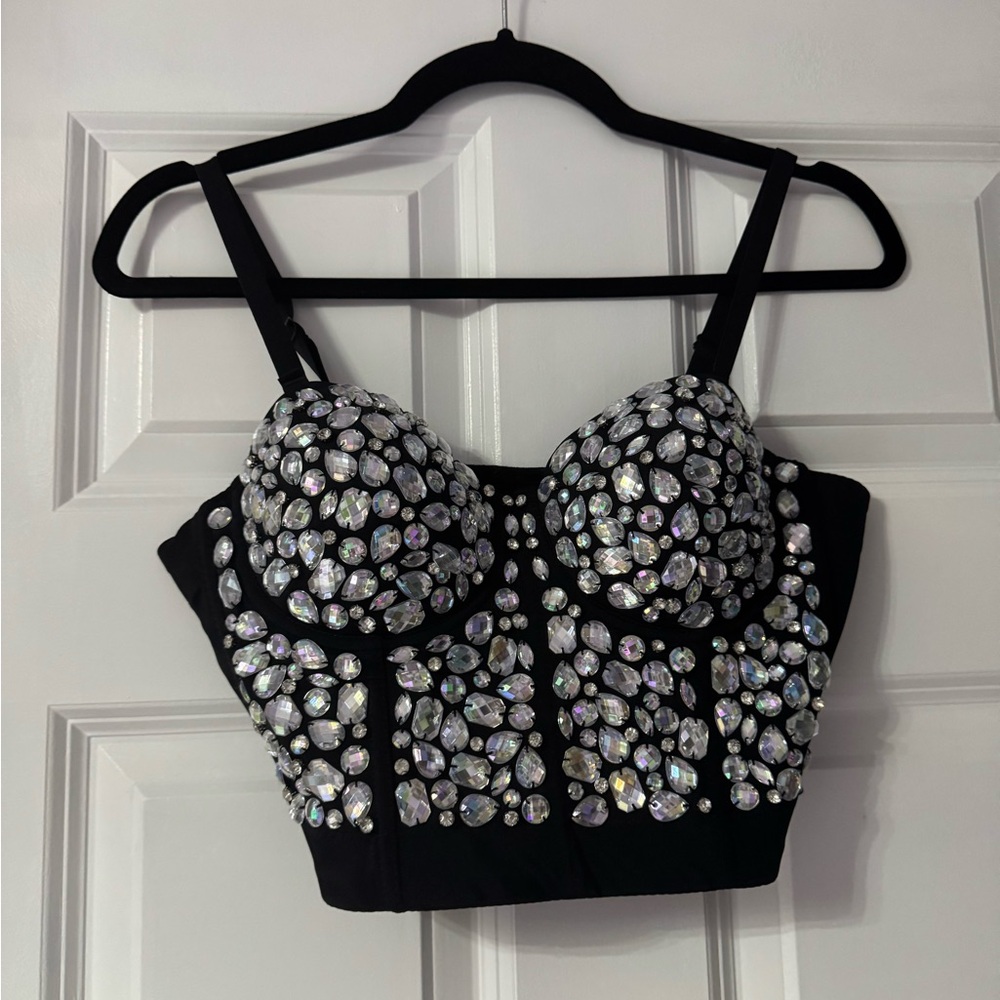 Rhinestones/ crystal corset top